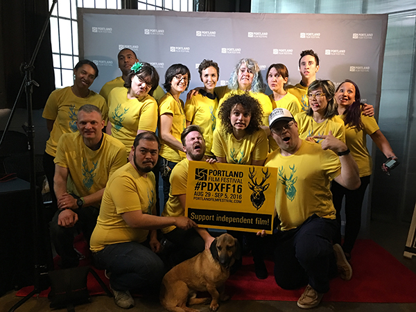 Photo of volunteers from the 2016 Portland Film Festival.